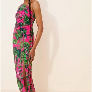 FARM Rio Pink and Green Midi Dress